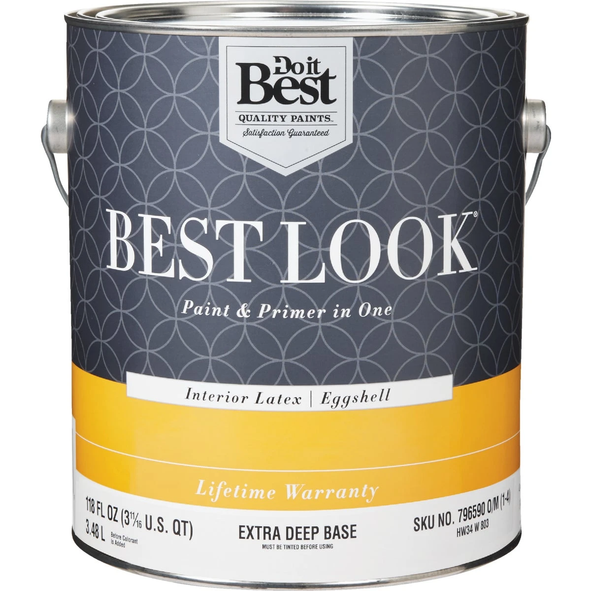 Best Look Latex Premium Paint & Primer In One Eggshell Interior Wall Paint, Extra Deep Base, 1 Gallon