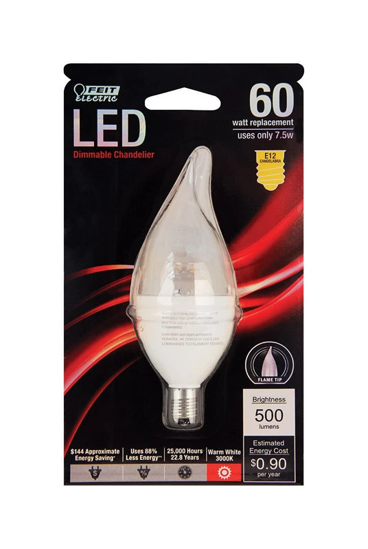6.8 Watts Ca10 Led Bulb 500 Lumens Warm White Chandelier 60 Watt Equivalence