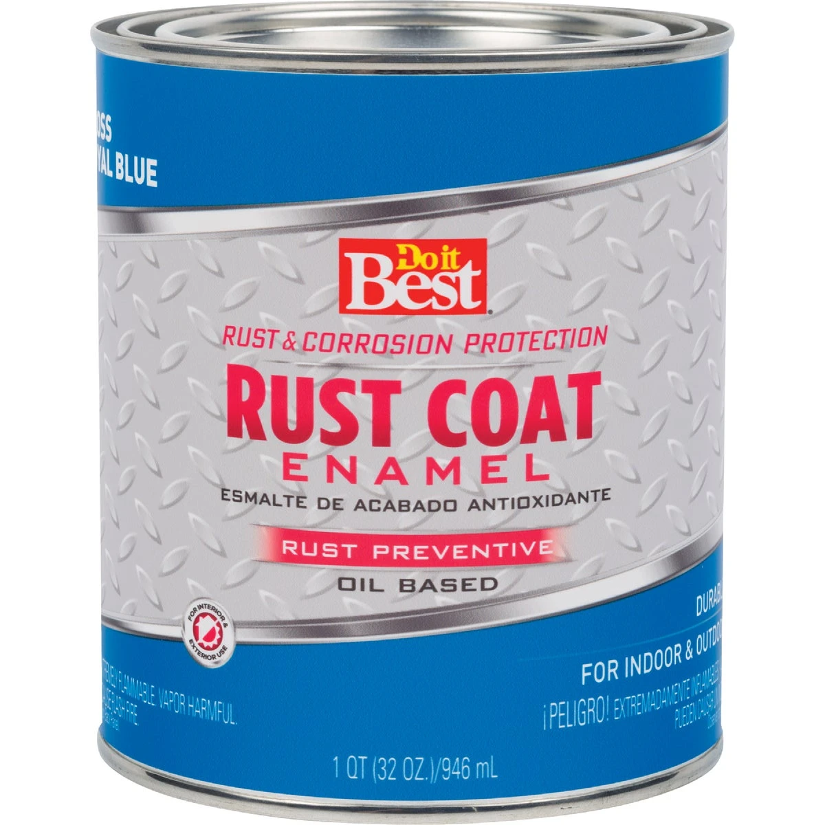Rust Coat Oil-based Gloss Enamel, Royal Blue, 1 Quart