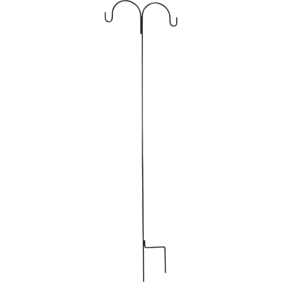 91 In. Bronze Wrought Iron Double Shepherd Hook For Hanging Baskets & Feeders