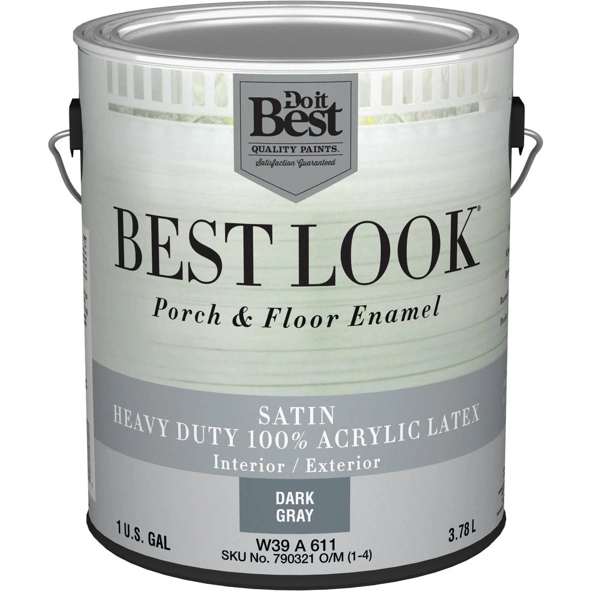 Best Look 1 Gallon Dark Gray Heavy-duty Acrylic Latex Satin Porch & Floor Enamel