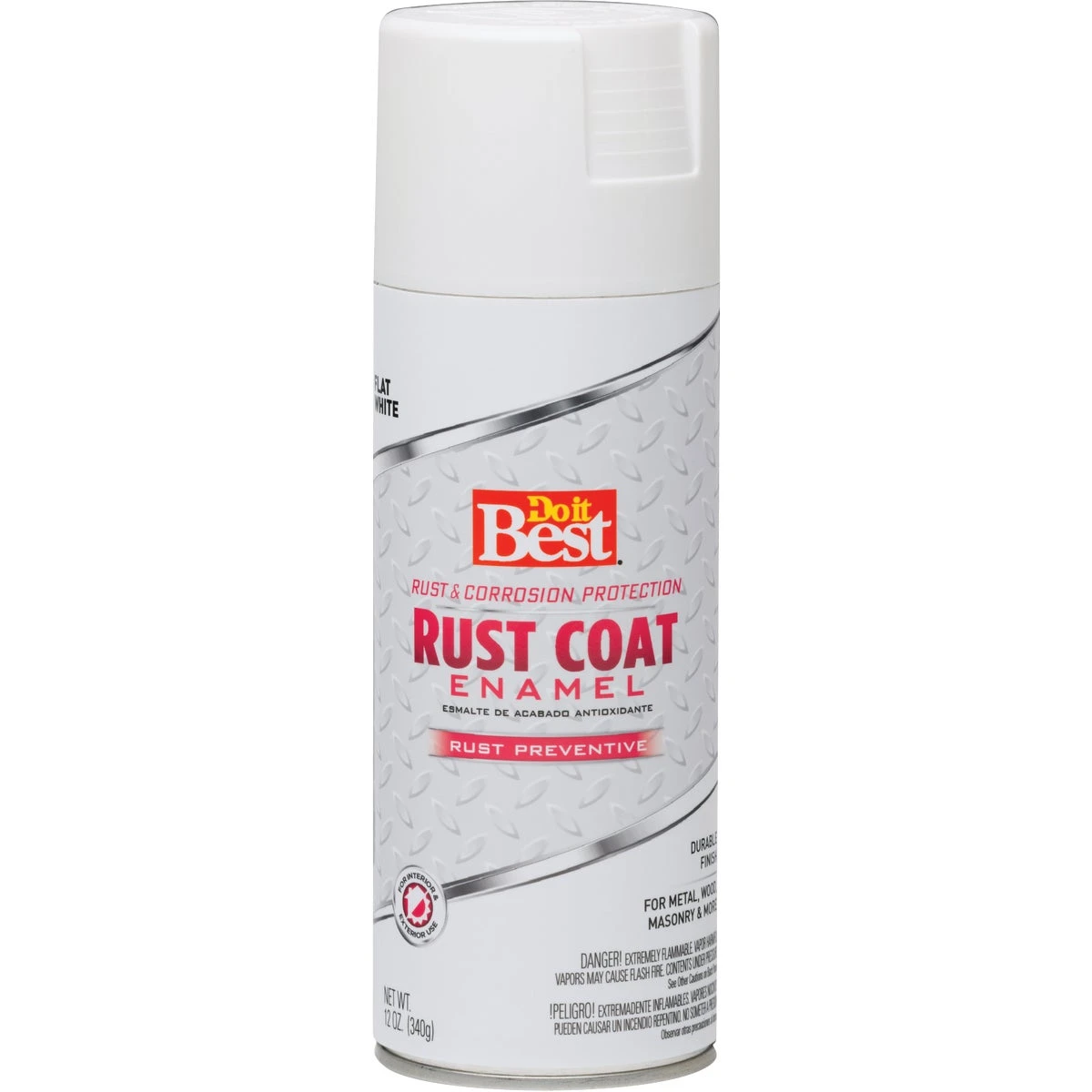 Satin White Flat 12 Oz. Anti-rust Spray Paint - Durable Indoor/outdoor Use