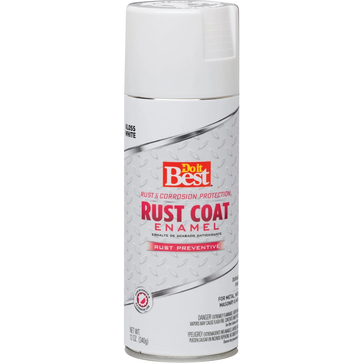 Rust Coat Enamel Gloss White 12 Oz. Anti-rust Spray Paint - Durable Finish