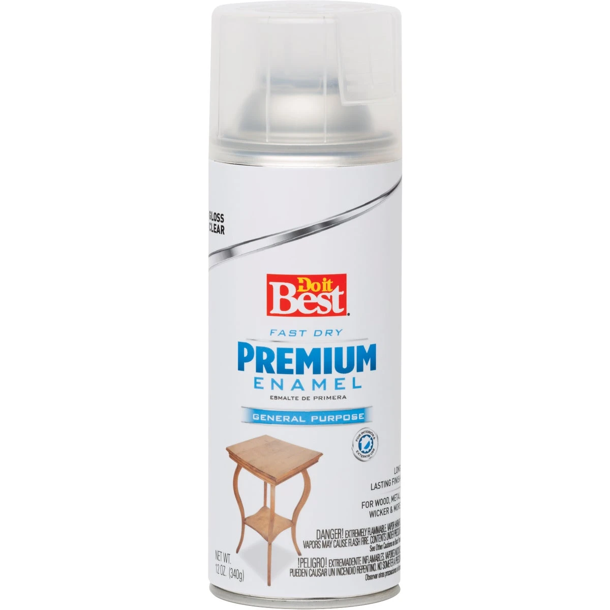 12 Oz. Gloss Spray Paint In Clear - Versatile Indoor/outdoor Use