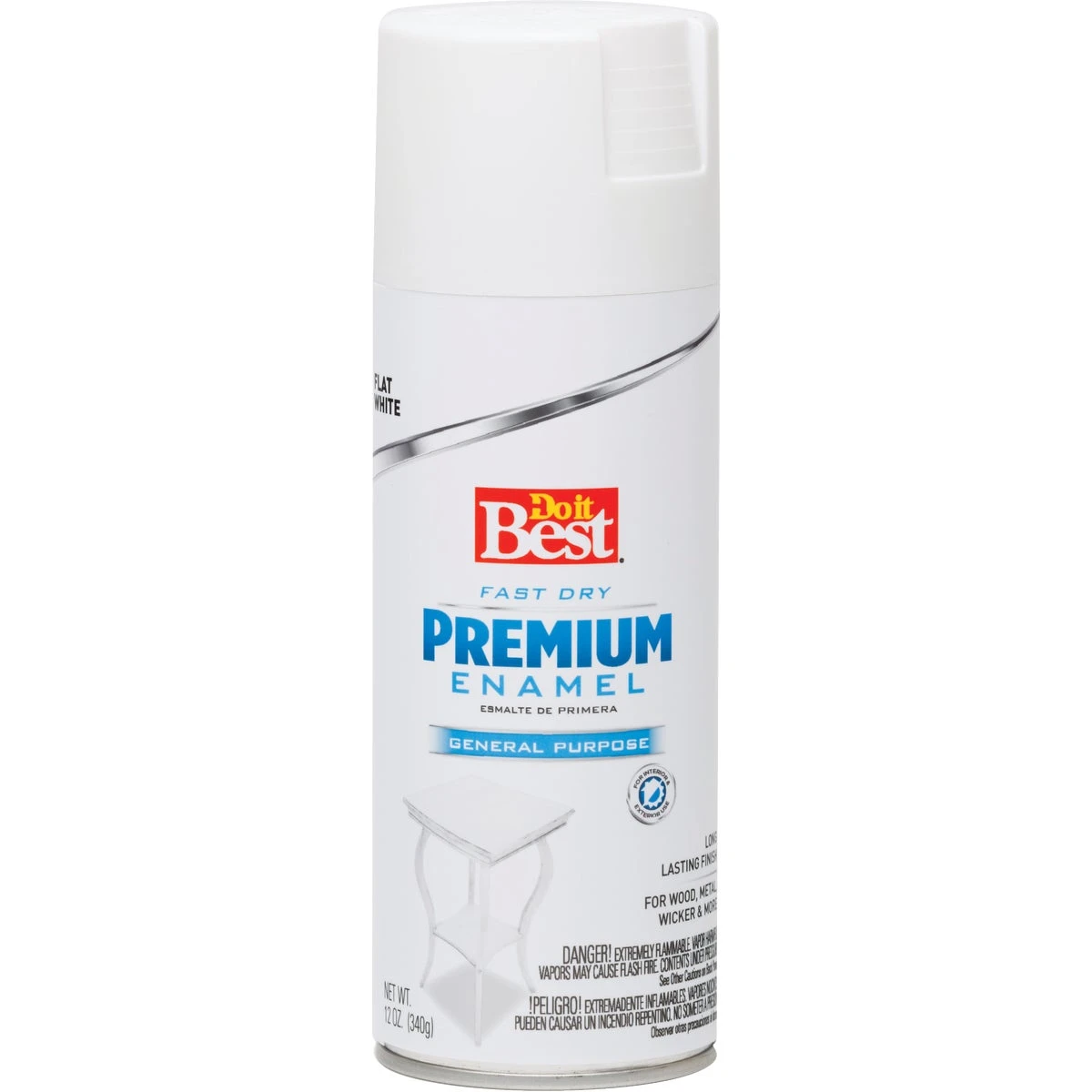 12 Oz. Flat Spray Paint In White - Versatile Indoor/outdoor Use