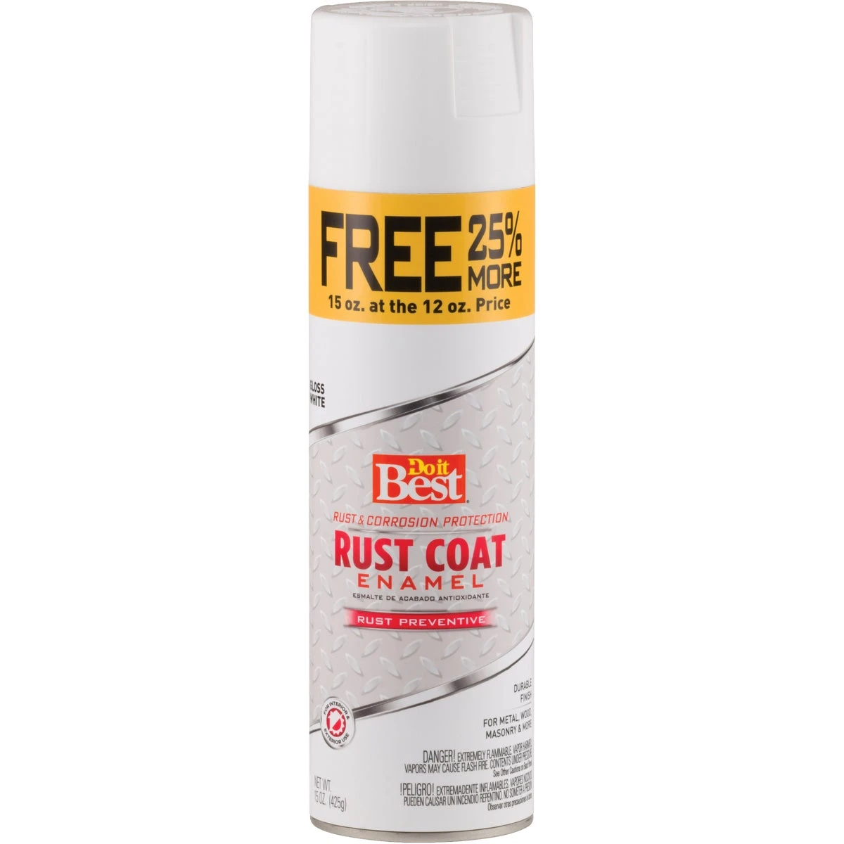 Rust Coat Enamel Gloss White 15 Oz. Anti-rust Spray Paint - Durable Finish