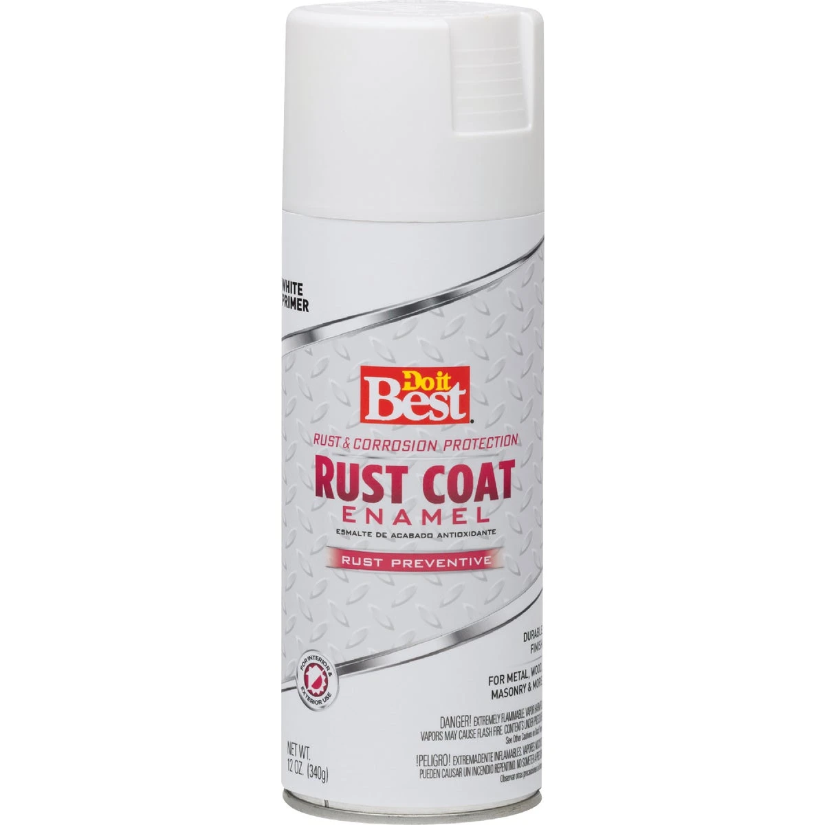 12 Oz. White Rust Coat Enamel Spray Primer For Wood And Metal
