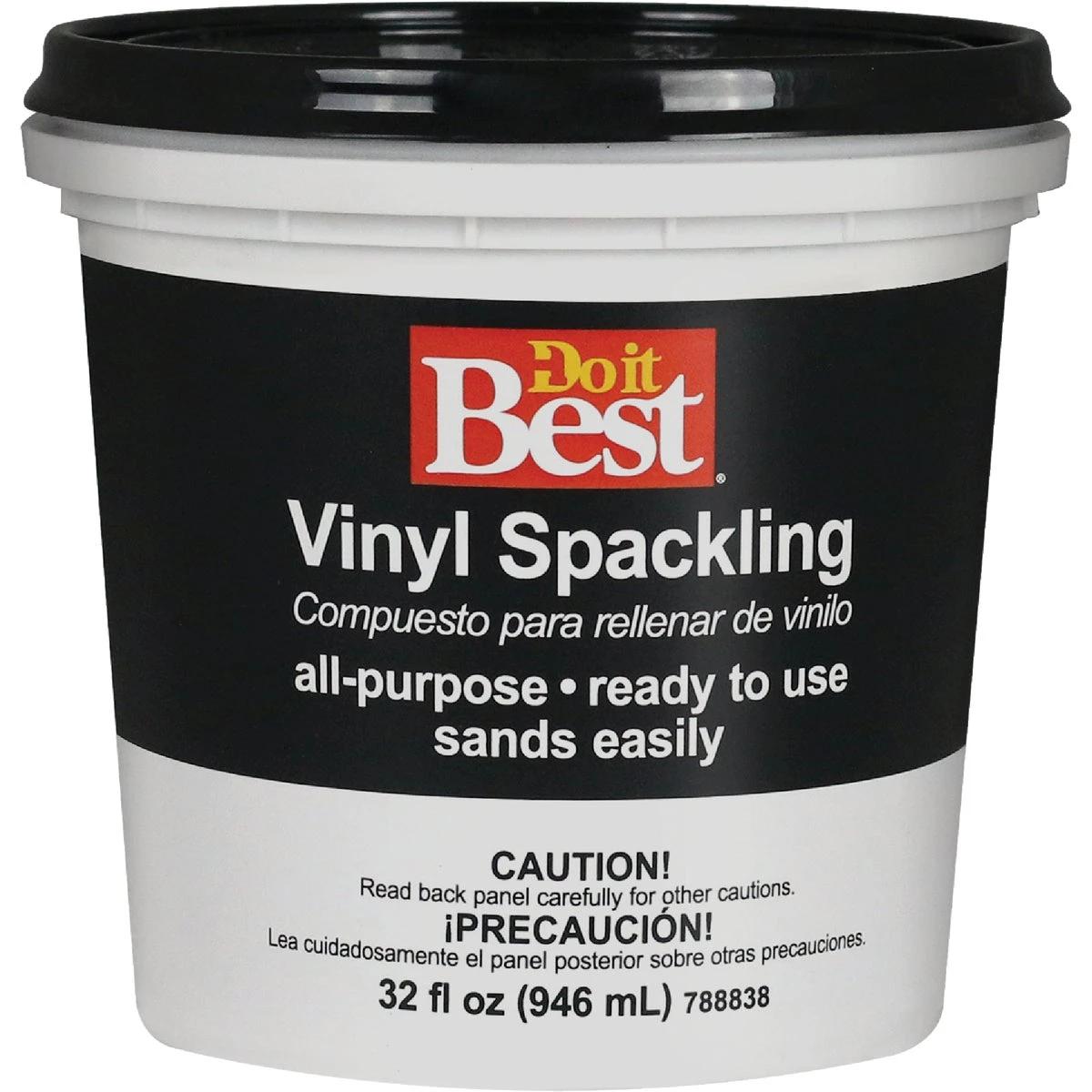 1 Quart General Purpose Vinyl Spackling Paste For Drywall, Wood, And Plaster