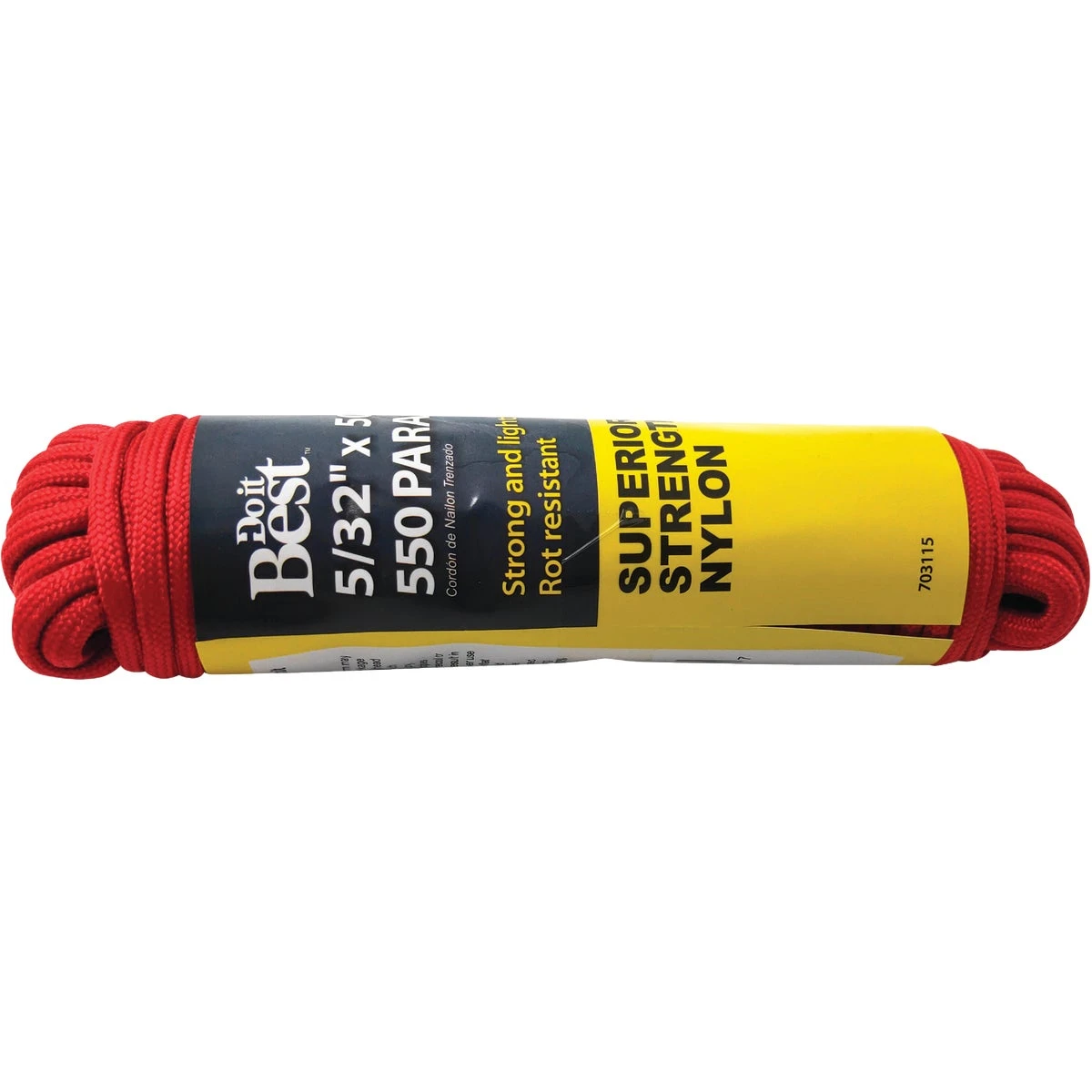 550 5/32 In. X 50 Ft. Red Nylon Paracord - Durable And Versatile