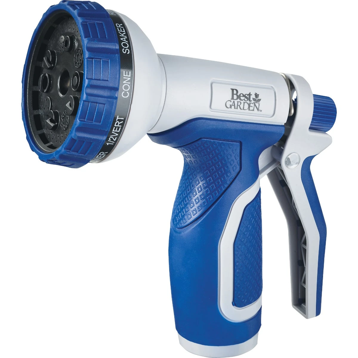 Plastic 10-pattern Hose Nozzle, Blue & Gray - Ergonomic Design