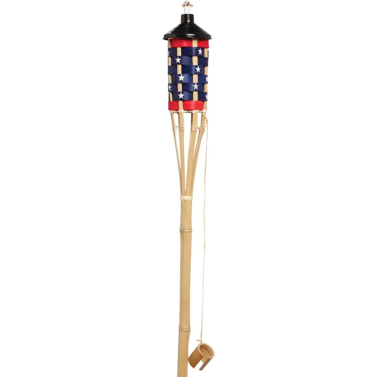 5 Ft. Natural Bamboo American Flag Patio Torch With Citronella Fuel Option