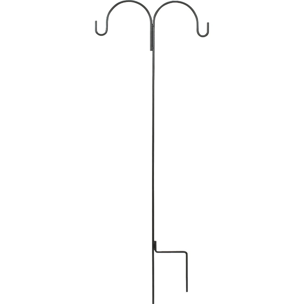 64 Inch Black Wrought Iron Double Shepherd Hook For Hanging Baskets & Feeders