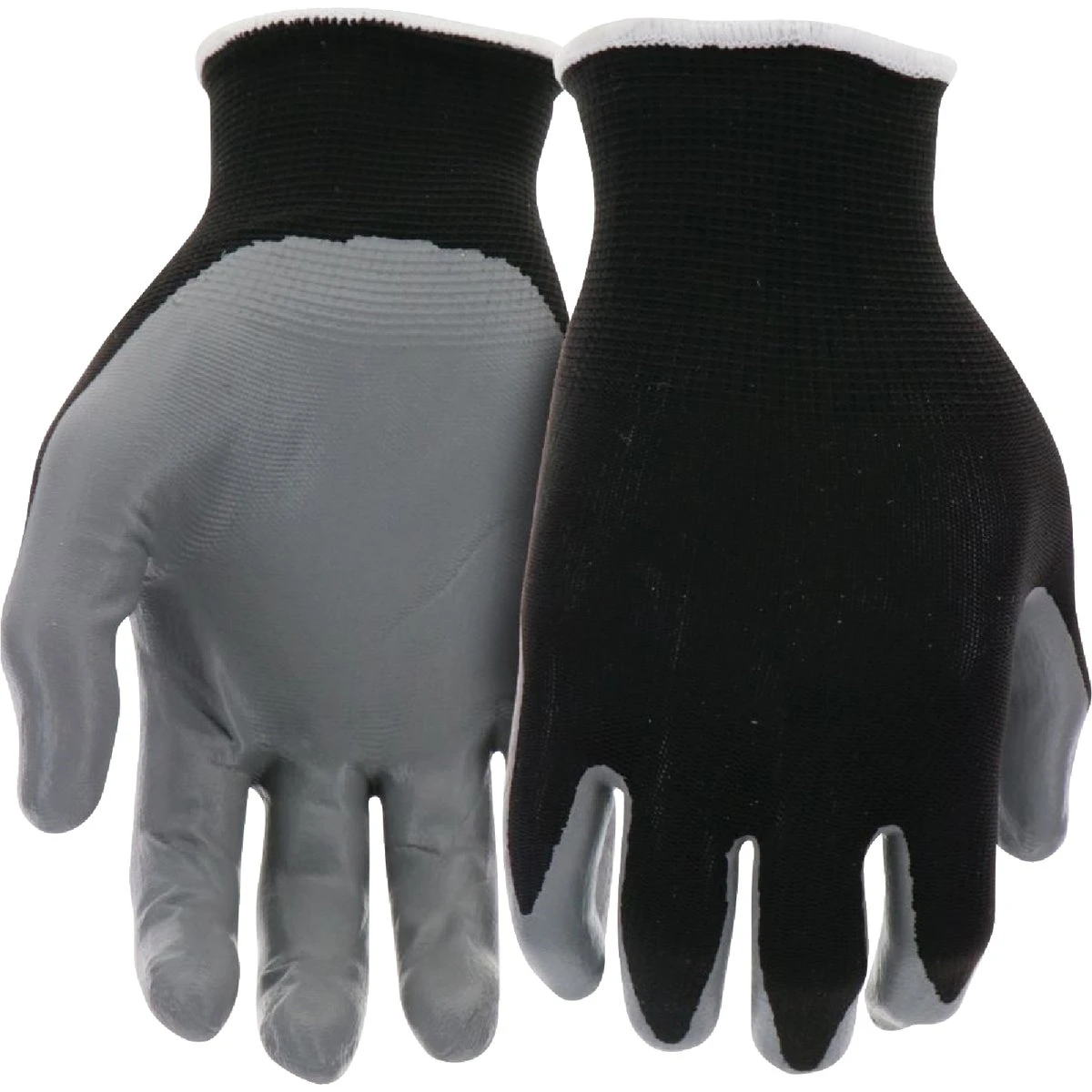 Men's Medium Nitrile Coated Gloves - Black & Gray, Durable & Dexterous