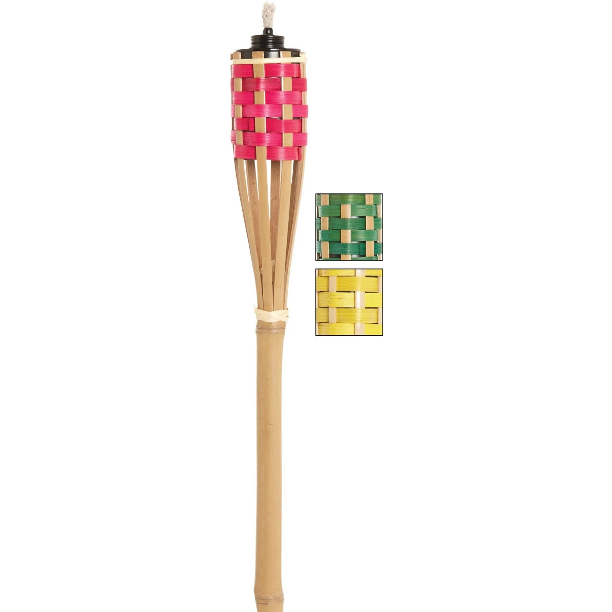 4 Ft. Assorted Color Bamboo Party Patio Torch - Durable & Refillable