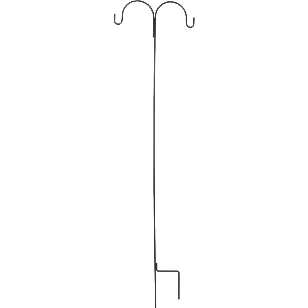 91-inch Black Wrought Iron Double Shepherd Hook For Hanging Baskets & Art