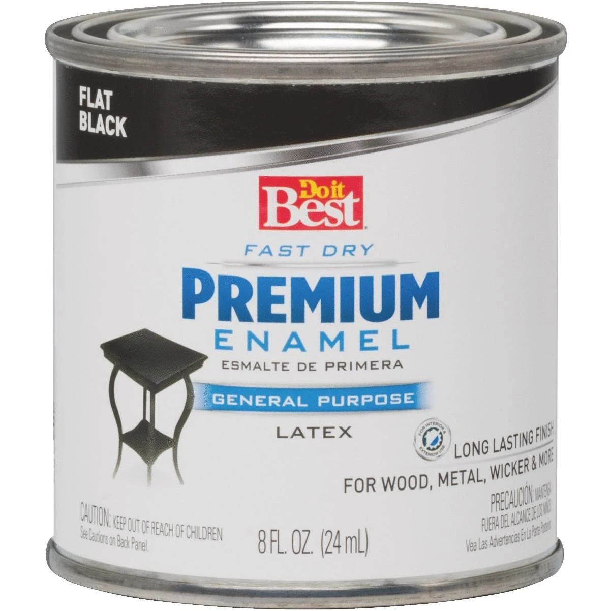 Premium Flat Black Latex Enamel Paint, Model 203226d