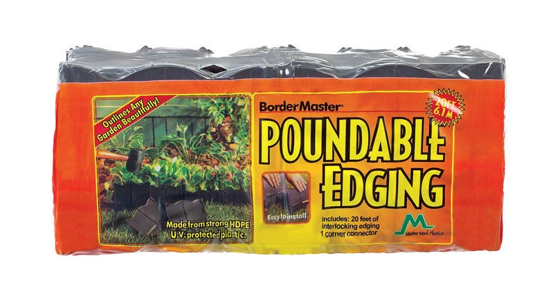 Black Plastic Poundable Landscape Edge – 20 ft Long, 6 in High