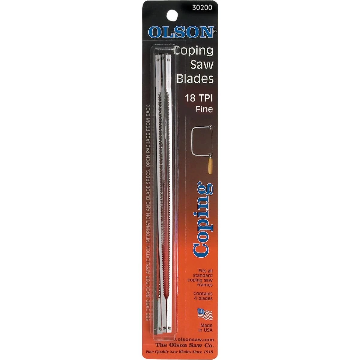 Olson 6-1/2 In. 18 Tpi Coping Saw Blade (4-pack)