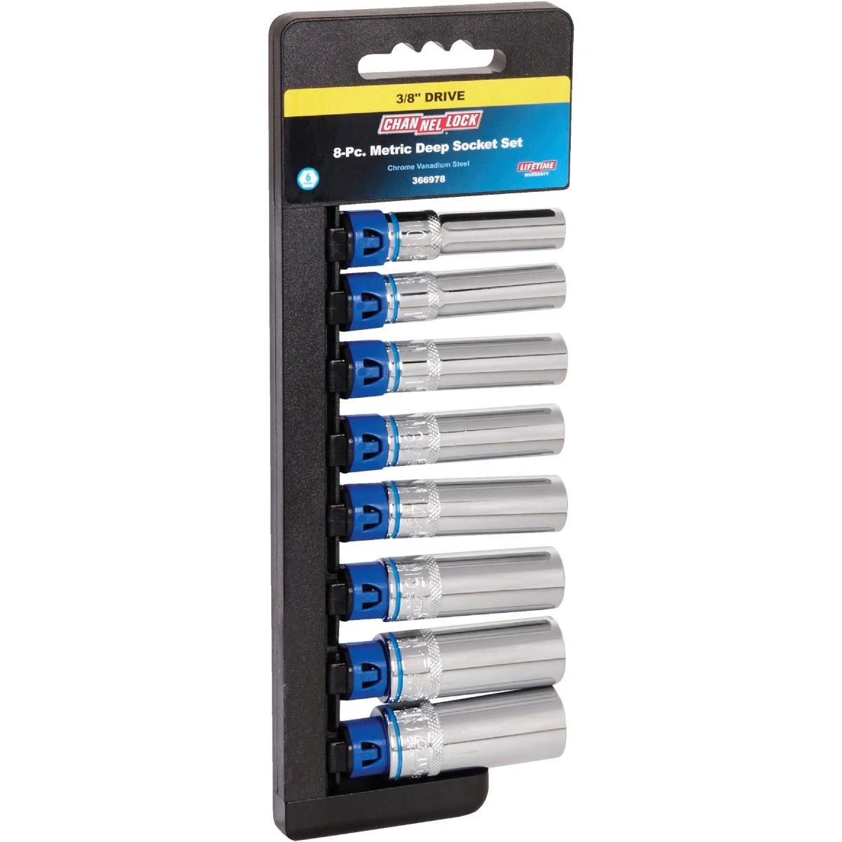 Metric 3/8 In. Drive 6-point Deep Socket Set (8-piece)