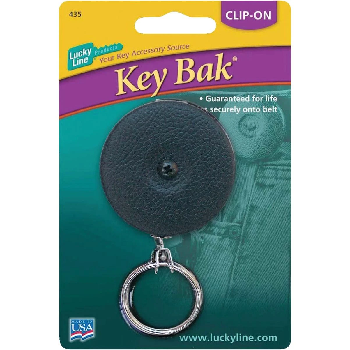 Clip-on 24 In. Black Retractable Key Chain