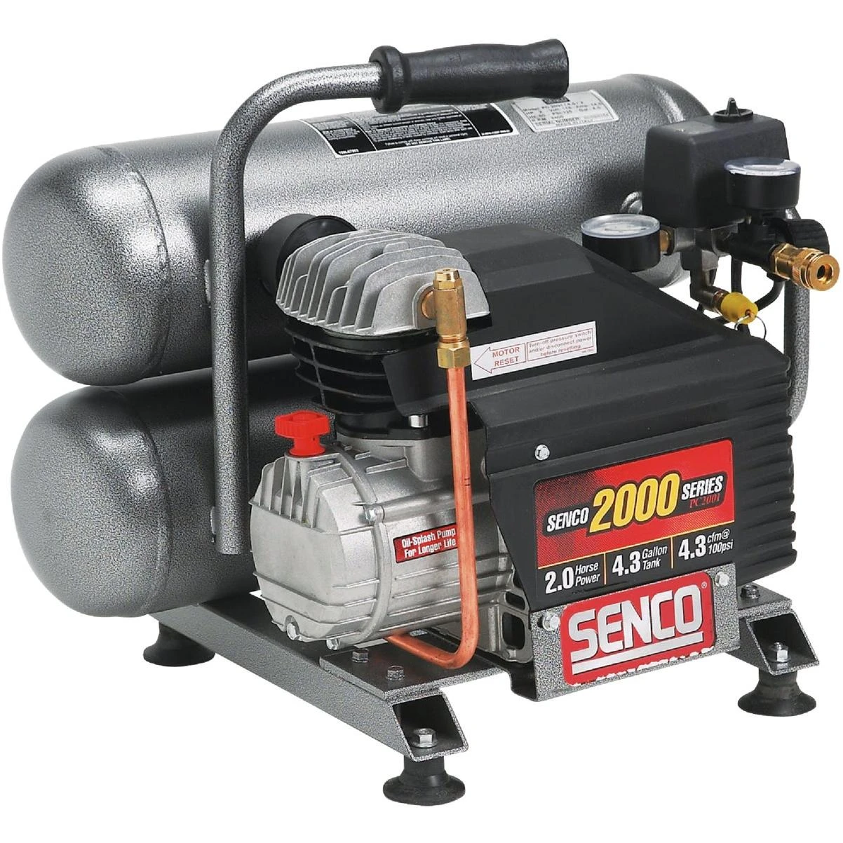 4.3 Gal. Portable 125 Psi Twin-stack Air Compressor