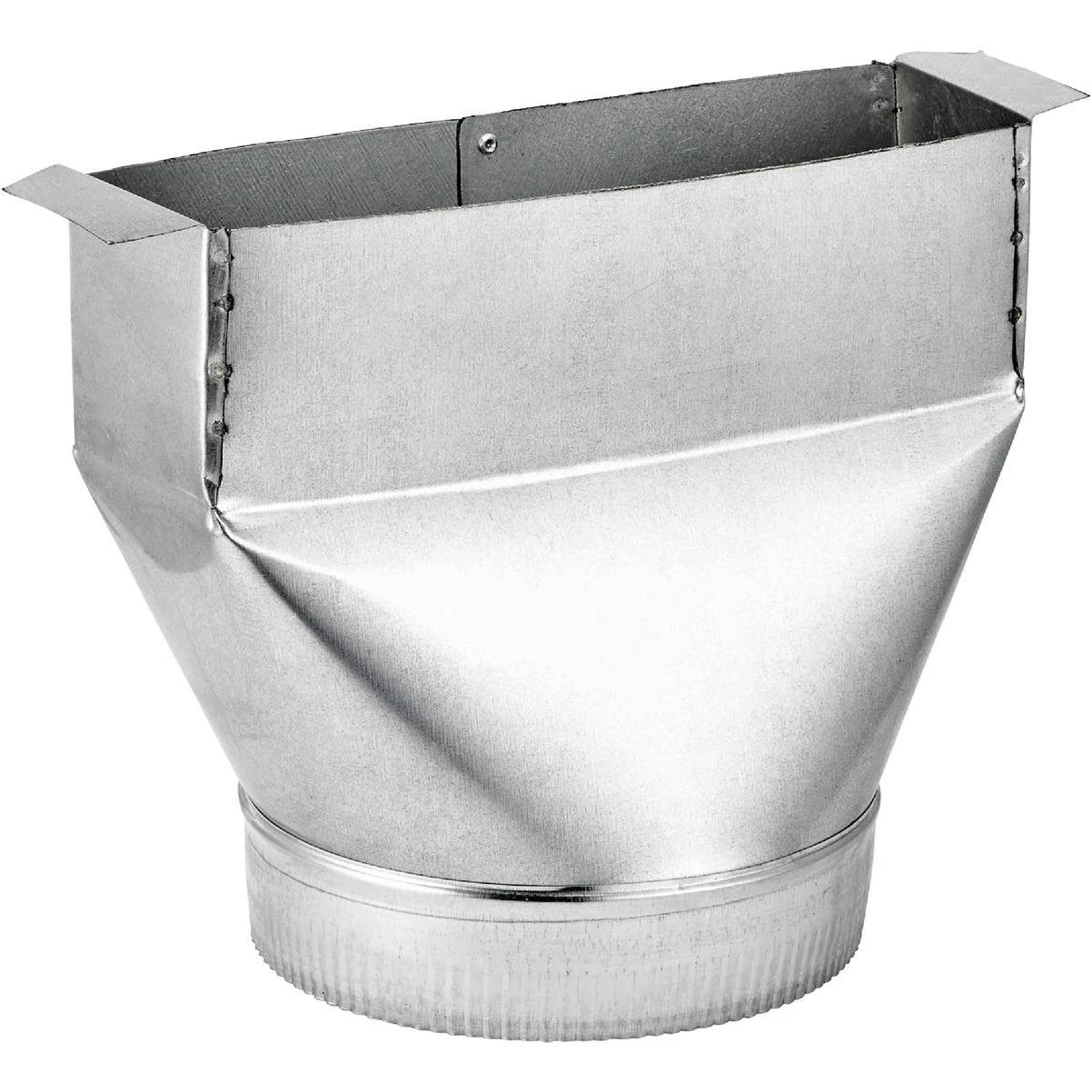 3-1/4 In. X 10 In. To 6 In. Round Galvanized Steel Straight Register Boot