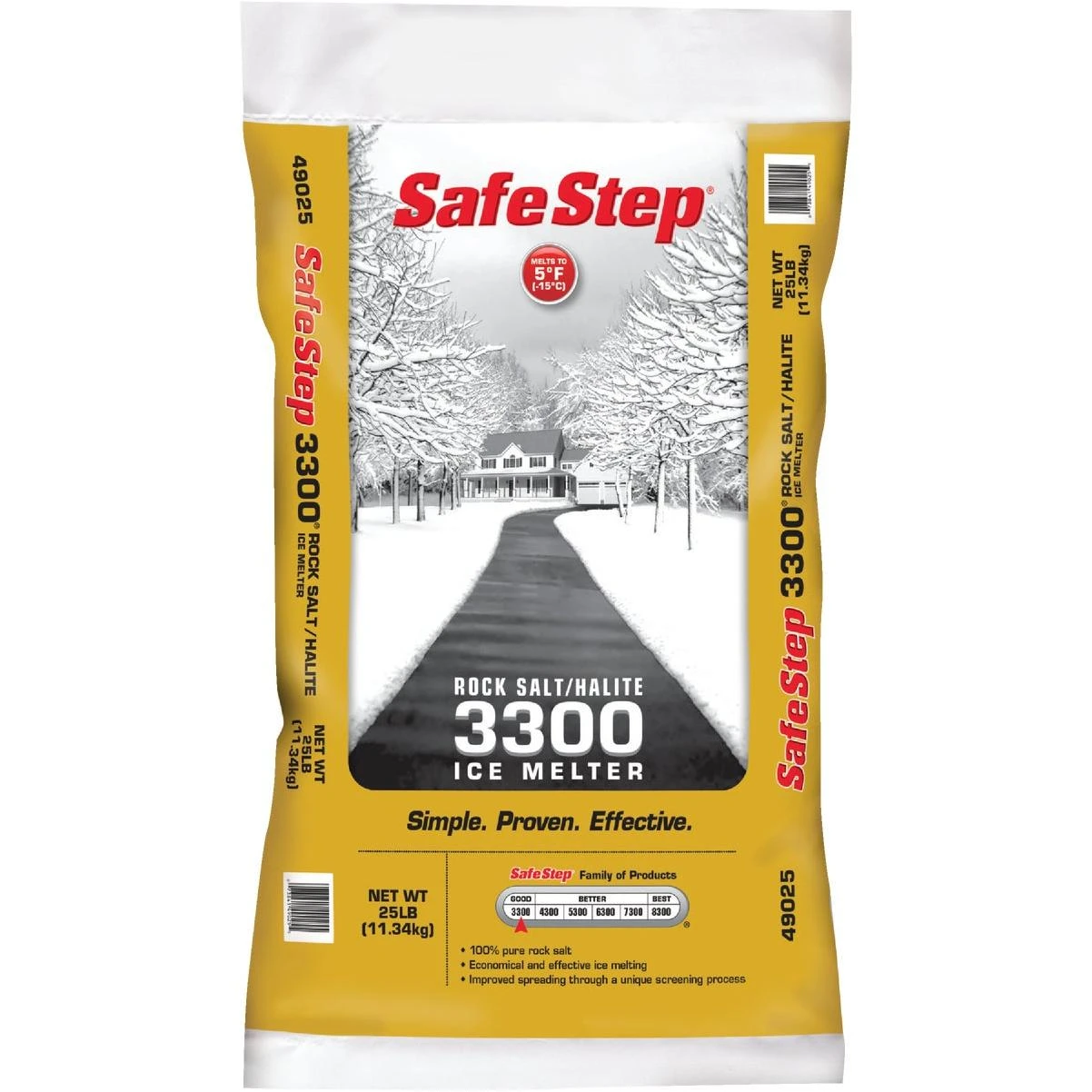 3300 25 Lb. Rock Salt/halite Ice Melt Large Pellets