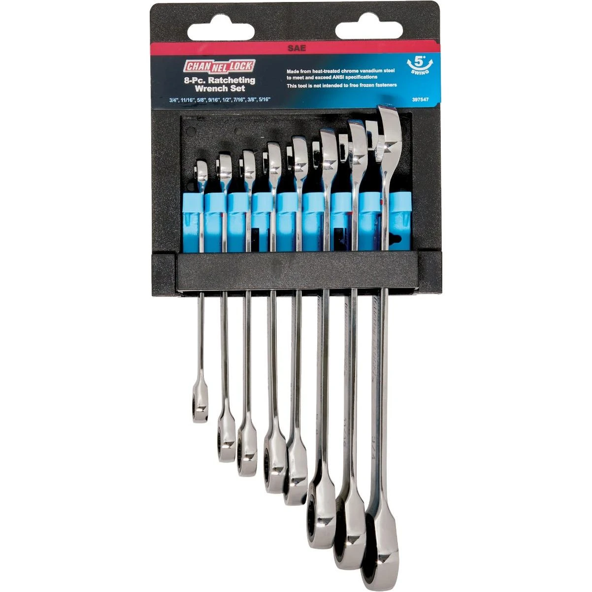 Standard 12-point Ratcheting Combination Wrench Set (8-piece)