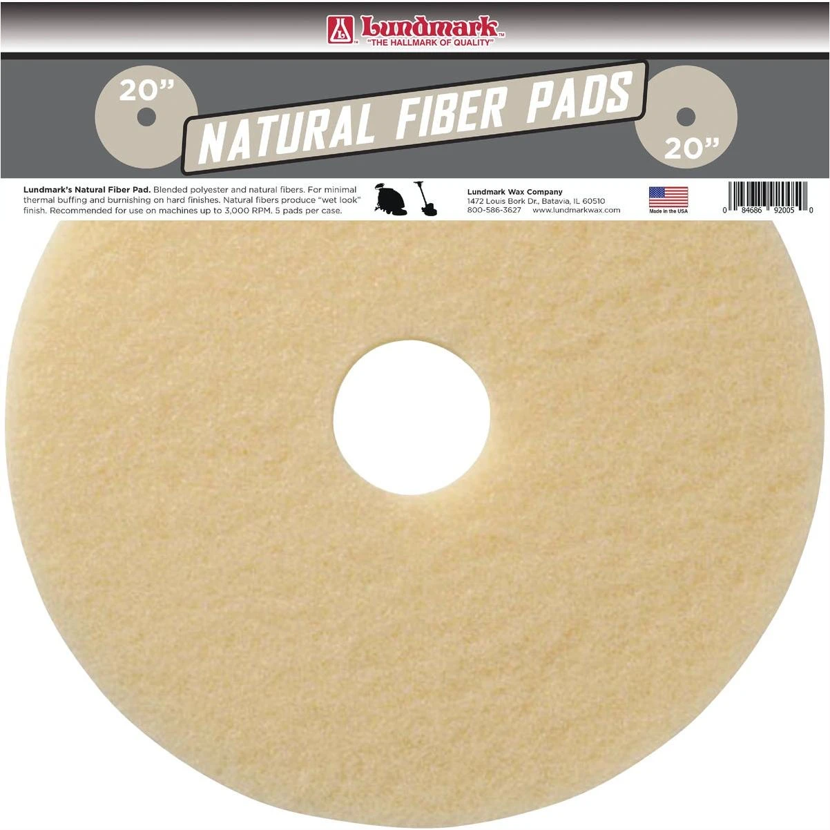 20 In. Natural Hair & Synthetic Fiber Buffing Pad (5-pack)