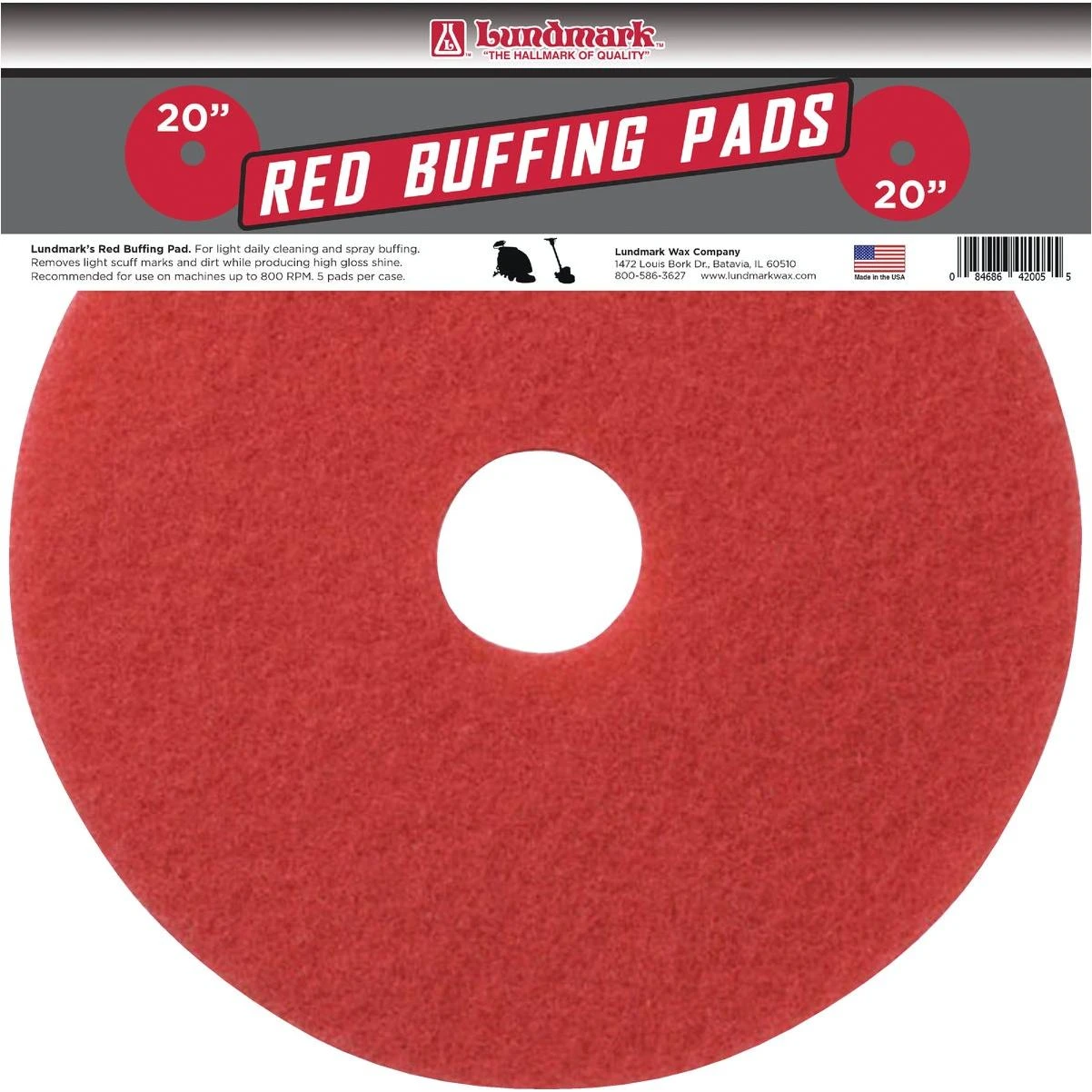 20 In. Red Scrub Pad (5-pack)