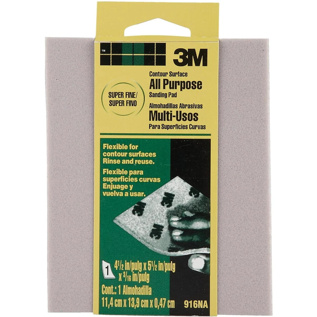 4-1/2 In. X 5-1/2 In. X 3/16 In. General Purpose Sanding Pad, Super Fine
