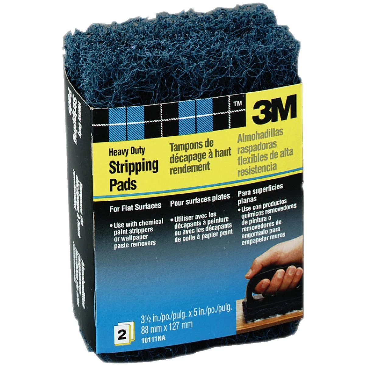 Heavy Duty Stripping Pads, 3 Coarse, 3-3/8 In. X 5 In. X 3/4 In. (2-pack)