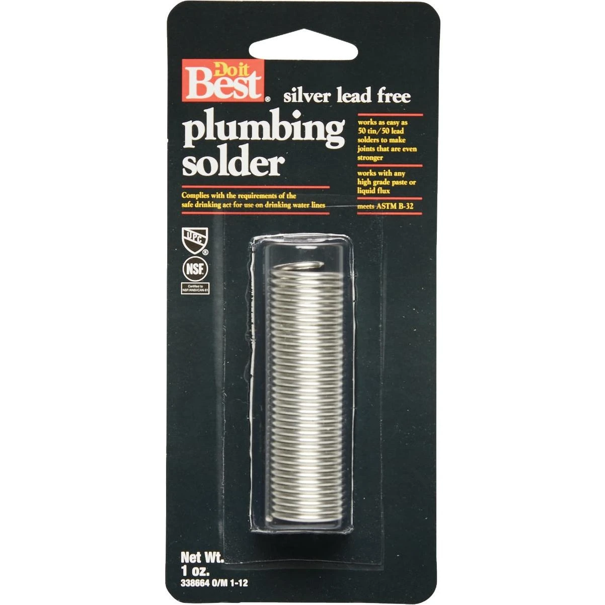 1 Oz. Solid 96% Tin, 4% Silver Solder