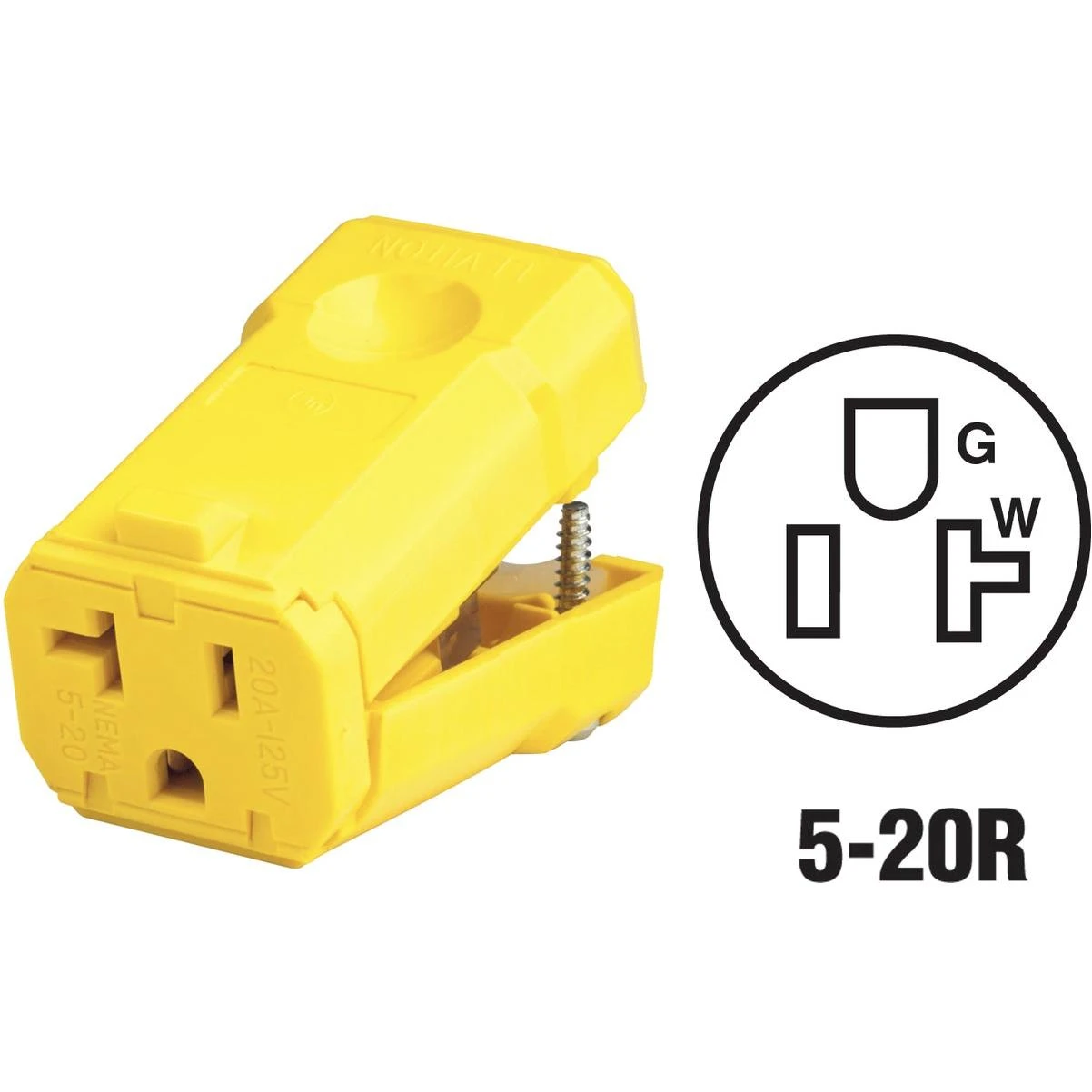 20a 125v 3-wire 2-pole Python Cord Connector