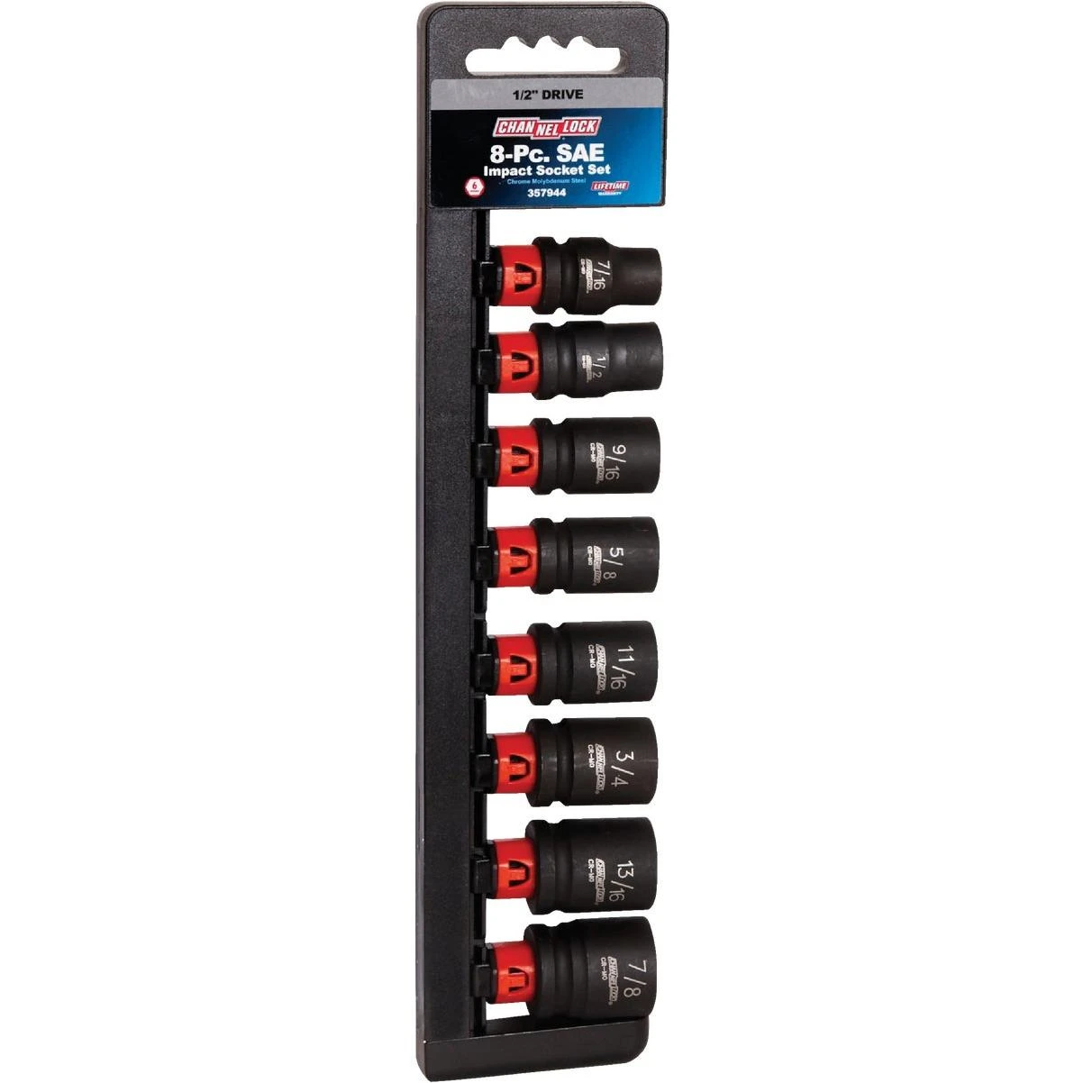 Standard 1/2 In. Drive 6-point Shallow Impact Driver Set (8-piece)