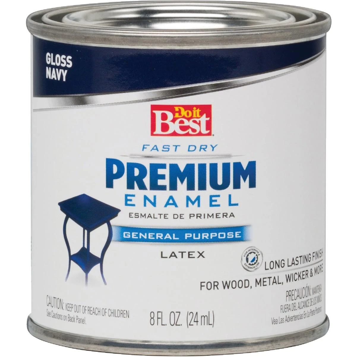 Do It Best Fast Dry Acrylic Latex Gloss Premium Enamel, Navy Blue, 1/2 Pt.