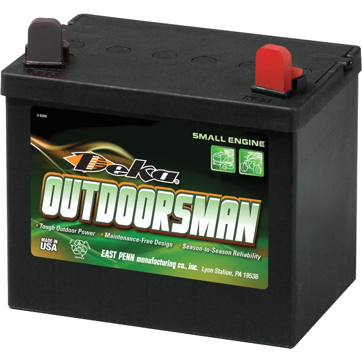 Deka Outdoorsman 12-volt Lawn & Garden 230 Cca Small Engine Battery, Right Front Positive Terminal
