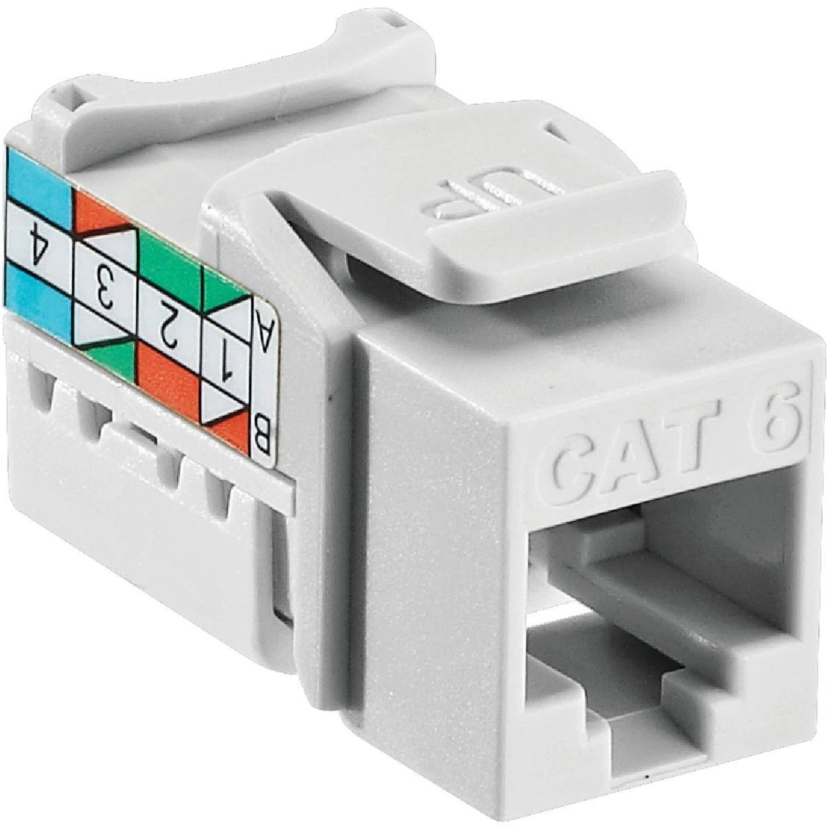 White 8-conductor Cat-6 Connector Jack