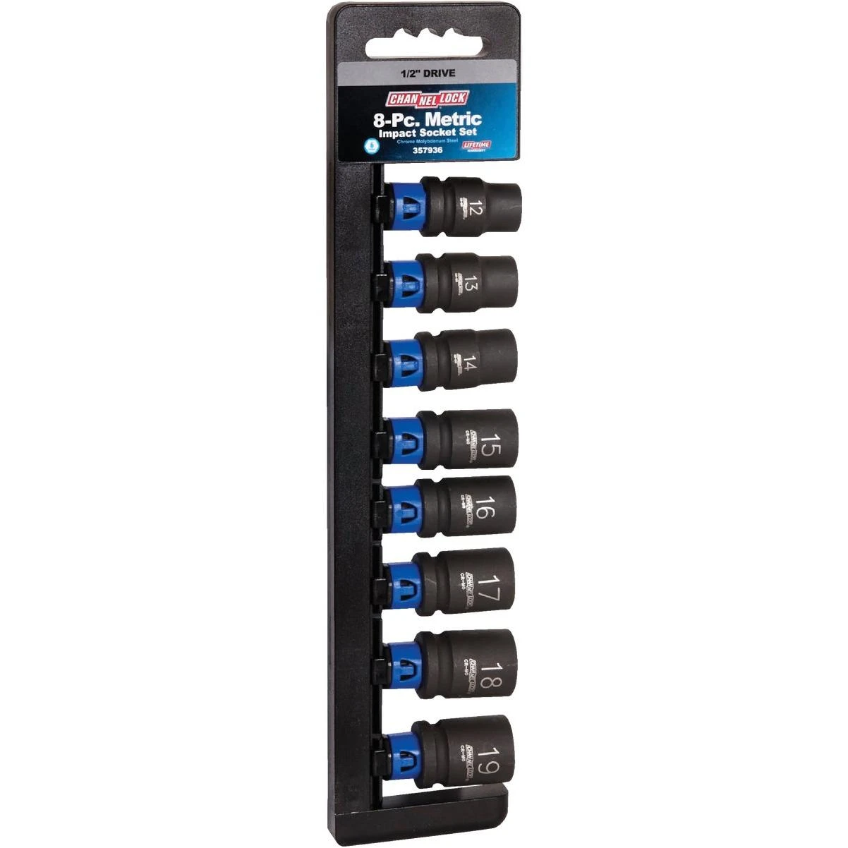 Metric 1/2 In. Drive 6-point Shallow Impact Driver Set (8-piece)