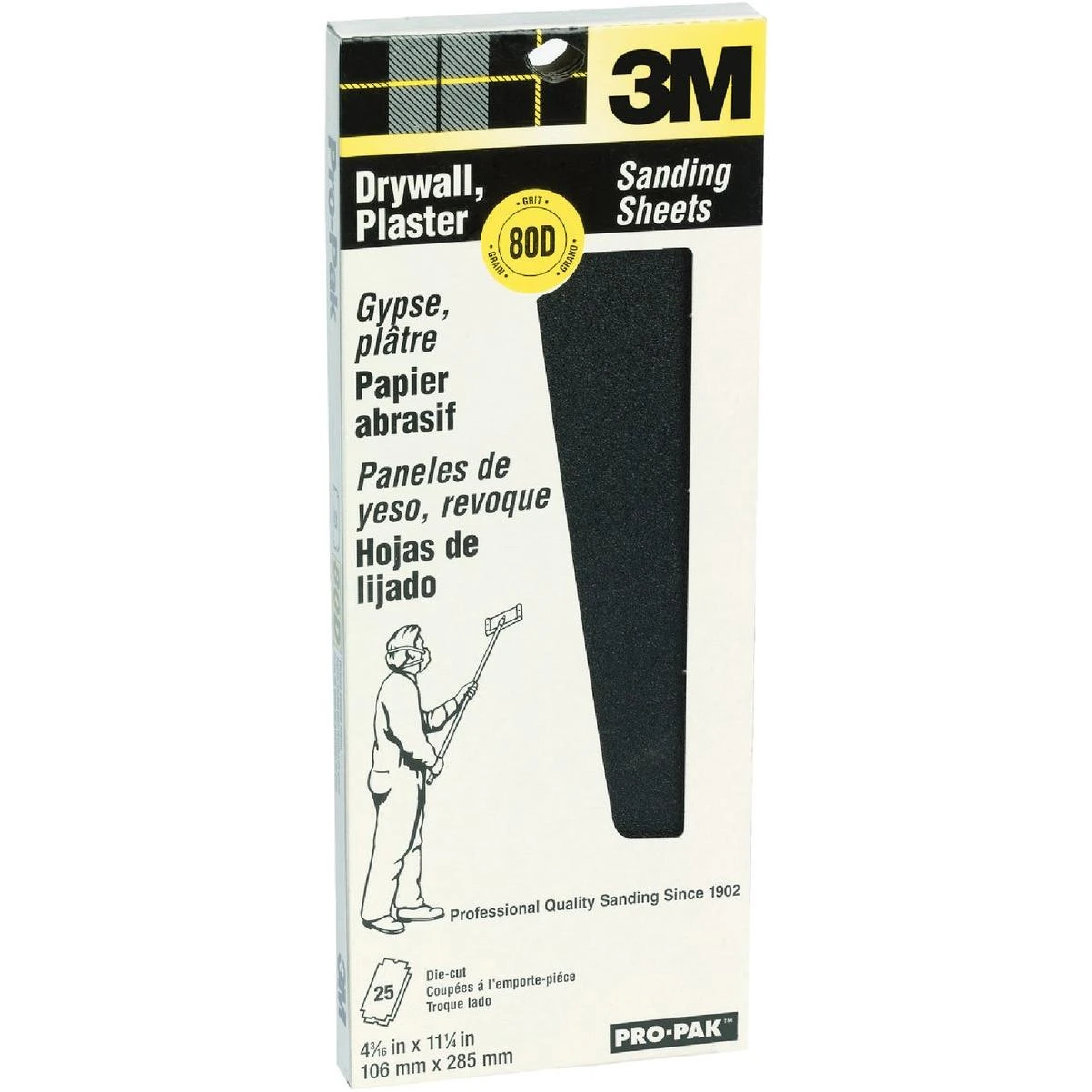 4-3/16 In. X 11-1/4 In. Drywall Sanding Sheets, 80 Grit (25-pack)