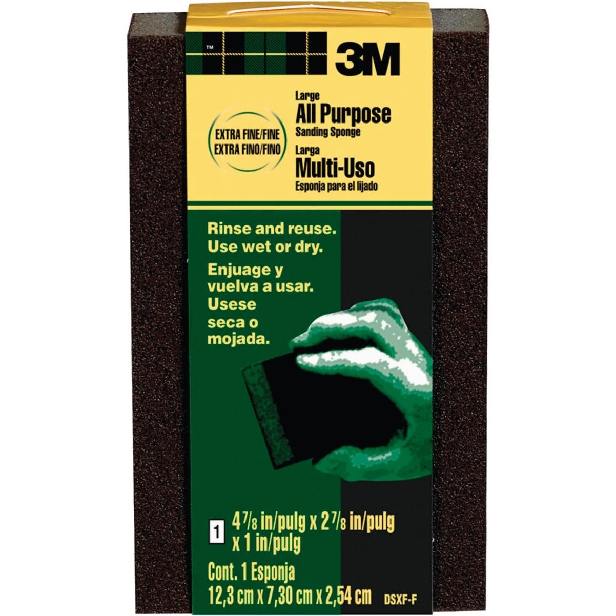 2-7/8 In. X 4-7/8 In. X 1 In. Large Area Sanding Sponge, Extra Fine/fine