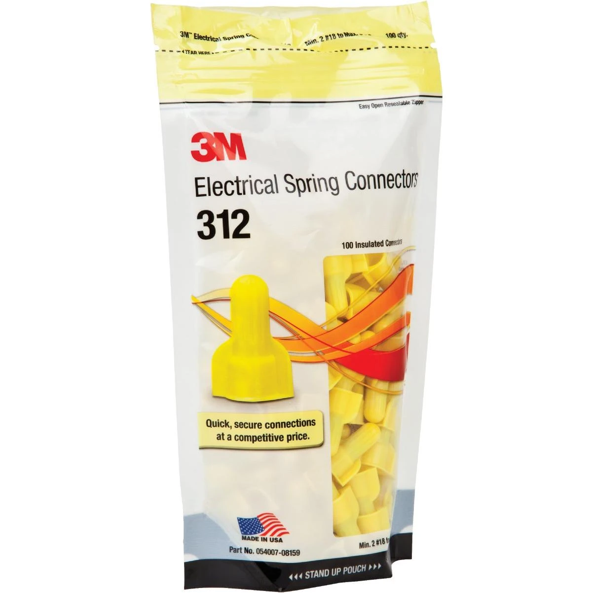 Medium Yellow 22awg To 8awg Wing Wire Connector (100-pack)
