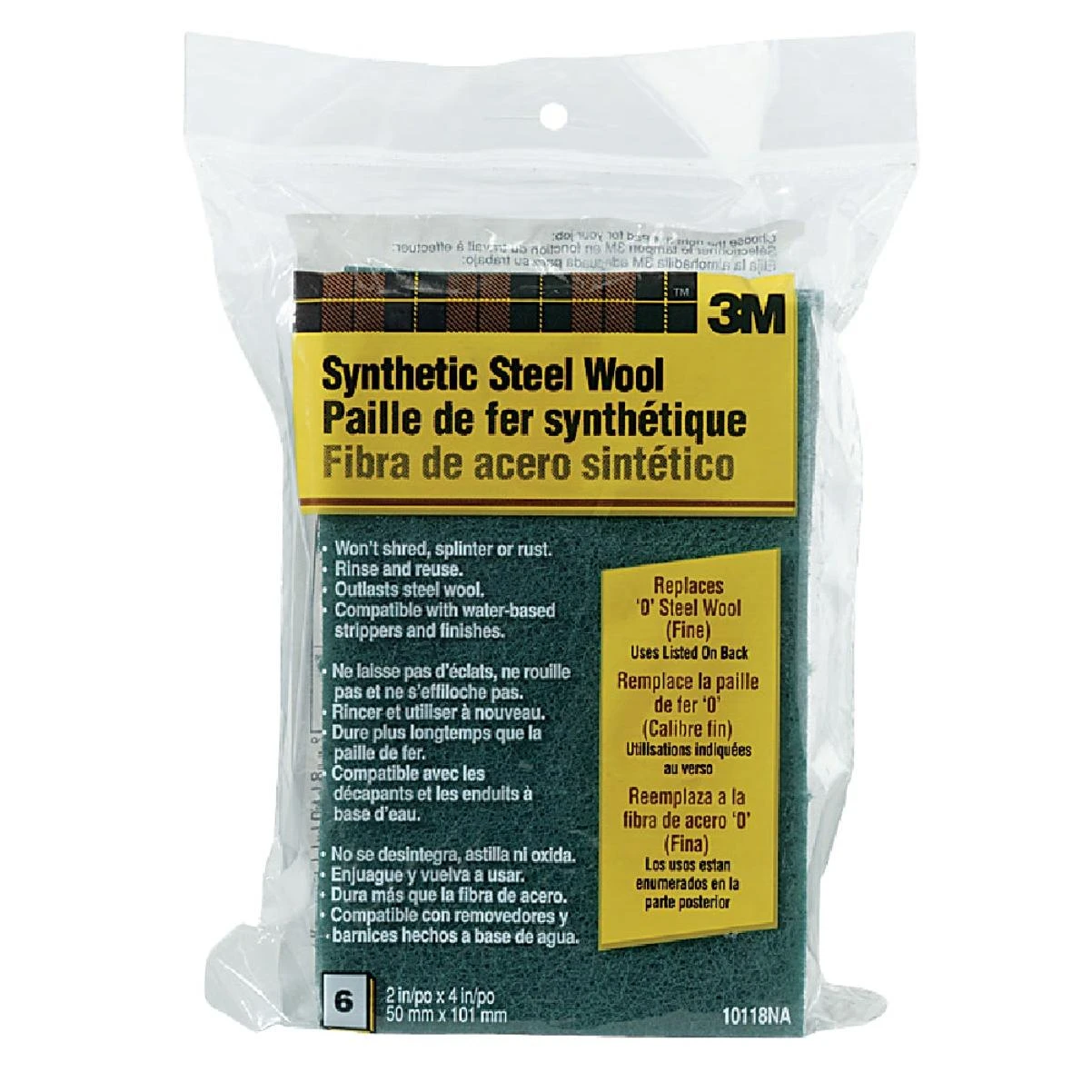 Synthetic Steel Wool Pads, #0 Fine Grit