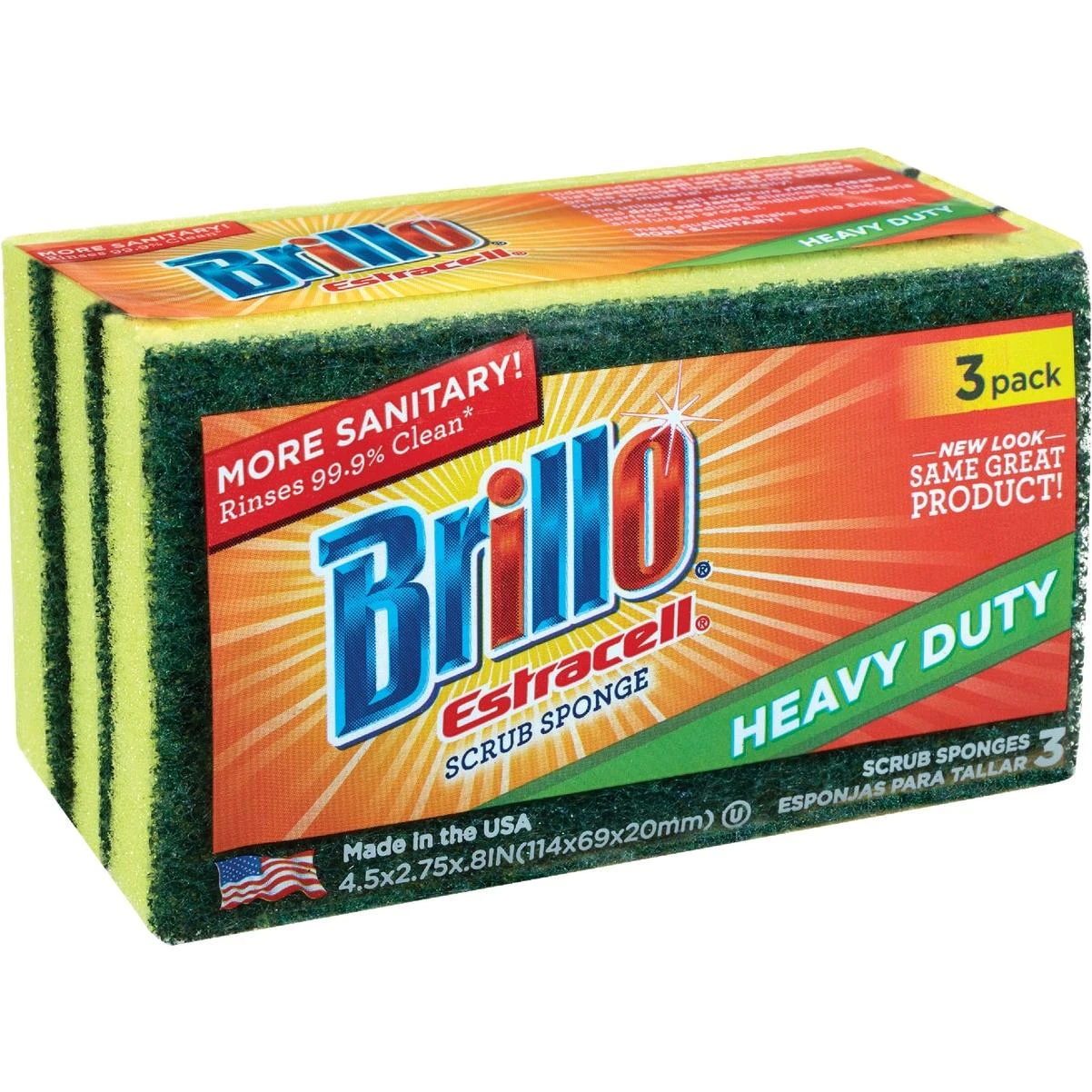 Estracell 4.5 In. X 2.75 In. Heavy Duty Sponge (3-count)