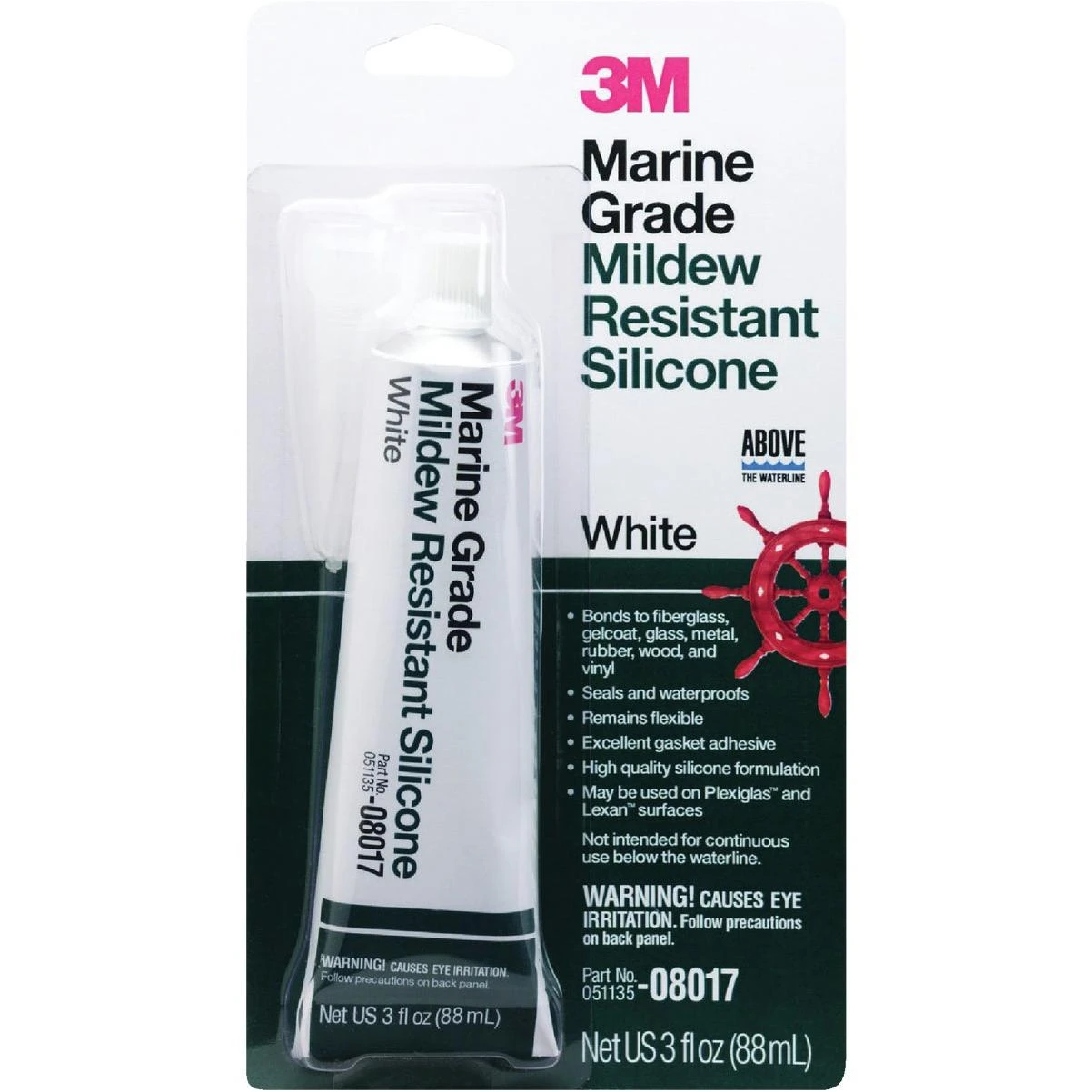 3 Oz. White Marine Grade Mildew-resistant Silicone