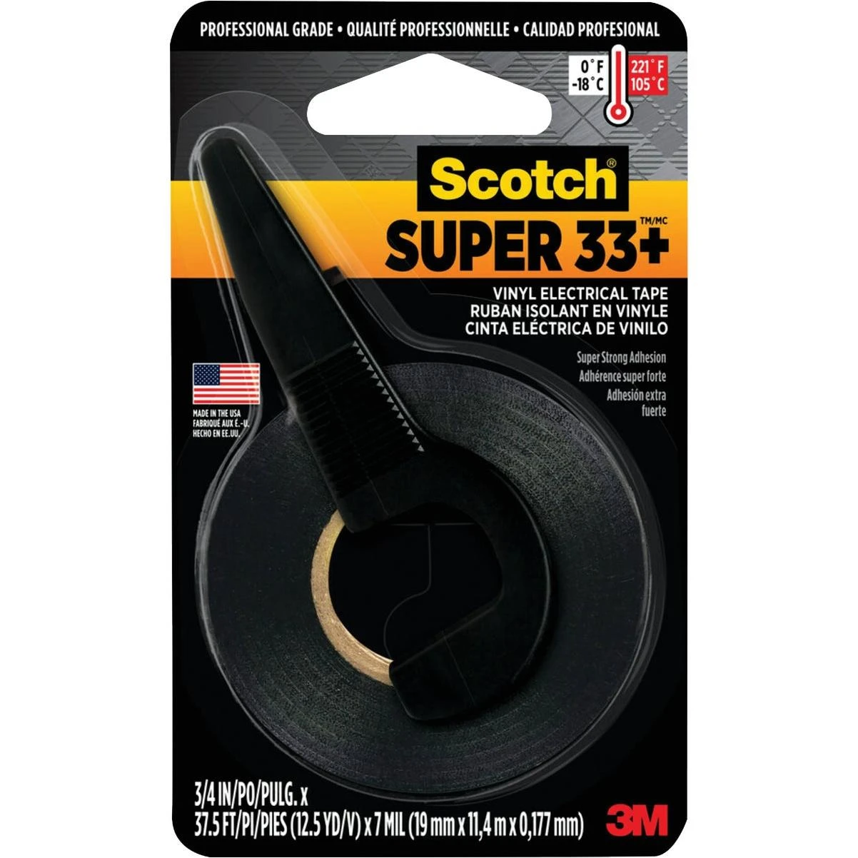 Super 33+ 3/4 In. X 12.5 Yd. Vinyl Electrical Tape With Dispenser