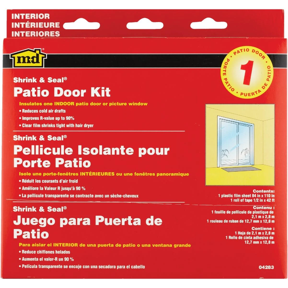 Building Products Polar Block 84 In. X 110 In. Clear Plastic Large Patio Window Insulation Kit