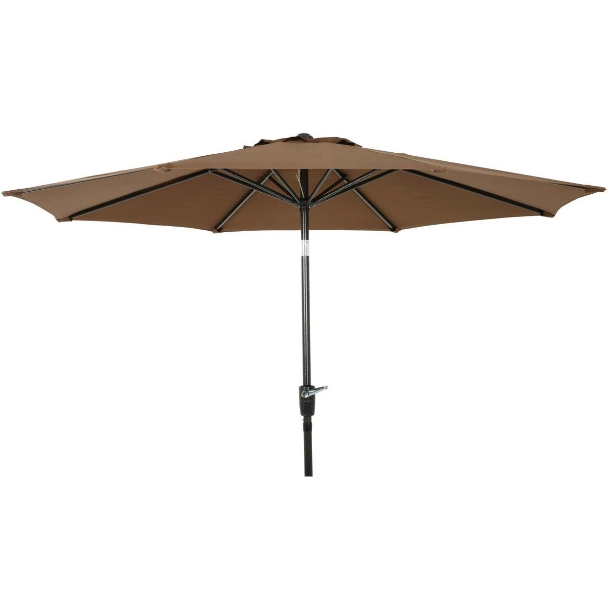 9‑foot Brown Aluminum Tilt‑crank Patio Umbrella