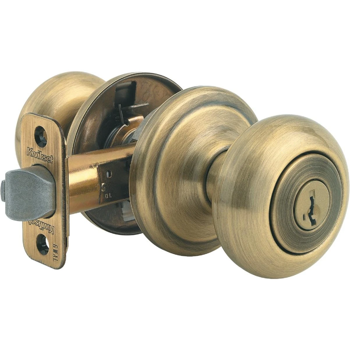 Signature Series Antique Brass Juno Entry Door Knob With Smartkey