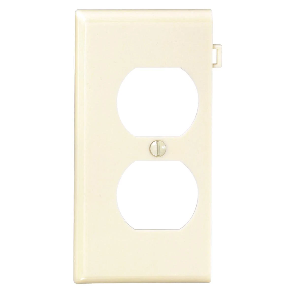 Duplex End Sectional 1-gang Plastic Outlet Wall Plate, Ivory